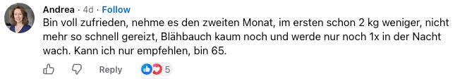 Kommentar einer Kundin