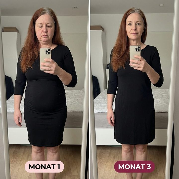 Vorher und nachher, Monat 1 und Monat 3