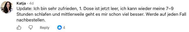 Kommentar einer Kundin