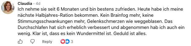 Kommentar einer Kundin